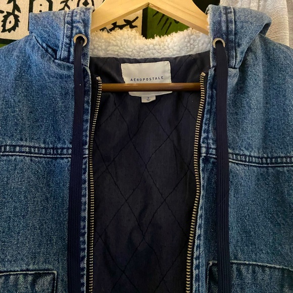 Aeropostale | Puffy Denim Sherpa Jacket - Picture 2 of 6